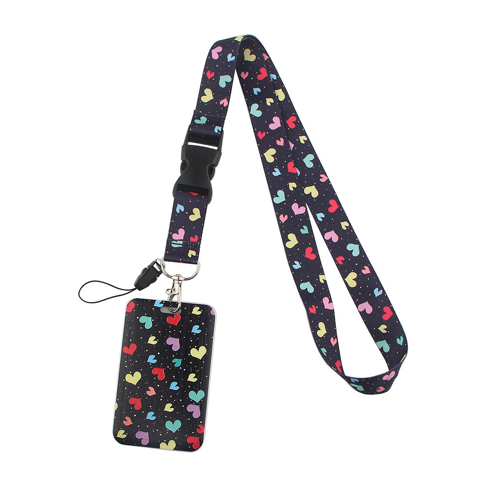 Wholesale Heart-shaped Love Mobile Phone Strap Meal Card Bus Access Control Work ID Brand Hard Shell Card Holder